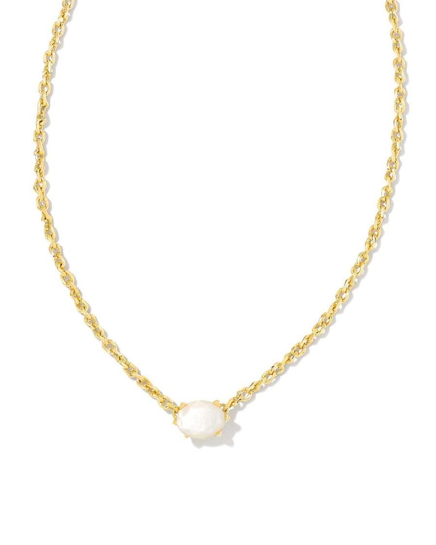 Kendra Scott Necklaces | Cailin Gold Pendant Necklace In Ivory Mother-Of-Pearl