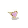 Kendra Scott Earrings | Mini Ari Heart Gold Single Stud Earring In Fuchsia Magnesite