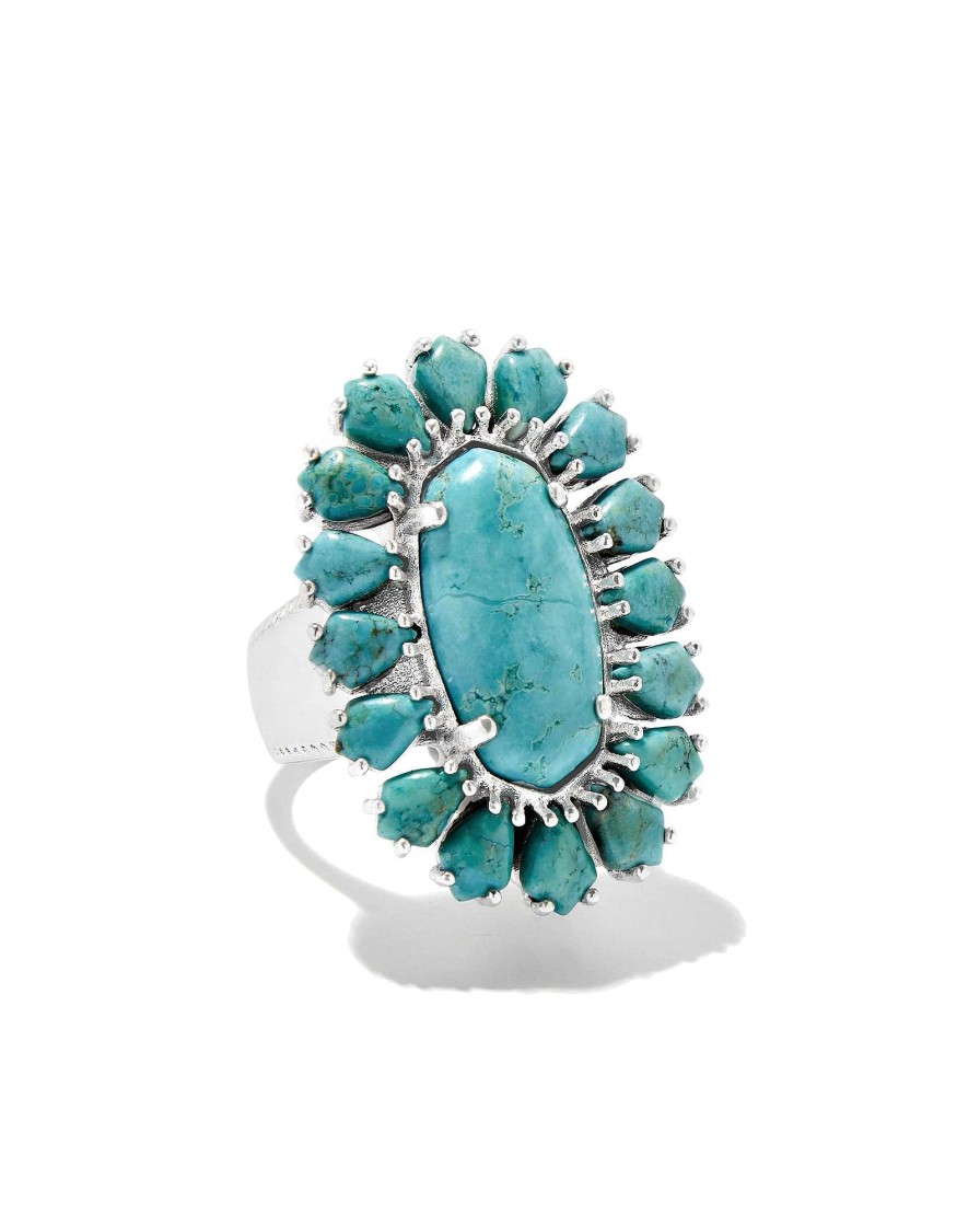 Kendra Scott Rings | Wrangler® X Yellow Rose By Kendra Scott Laurel Statement Ring In Variegated Turquoise Magnesite