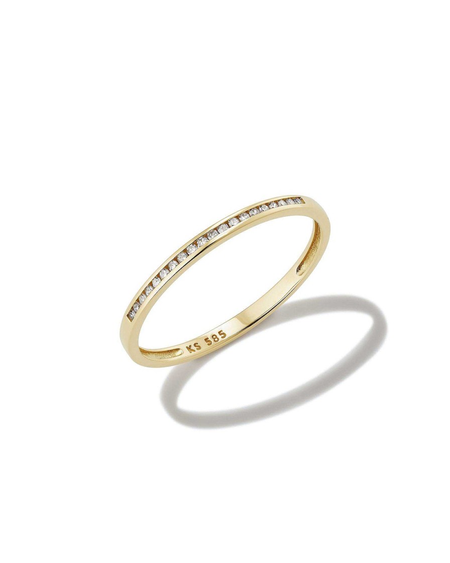 Kendra Scott Rings | Carey 14K Yellow Gold Band Ring In White Diamond