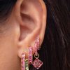 Kendra Scott Earrings | Dira Convertible Gold Crystal Huggie Earrings In Pink Mix