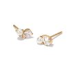 Kendra Scott Earrings | Toi Et Moi 14K Yellow Gold Stud Earrings In White Sapphire And White Pearl