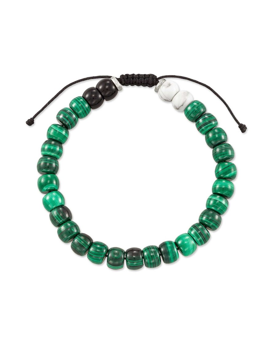 Kendra Scott Bracelets | Cade Oxidized Sterling Silver Beaded Bracelet In Verde Mix