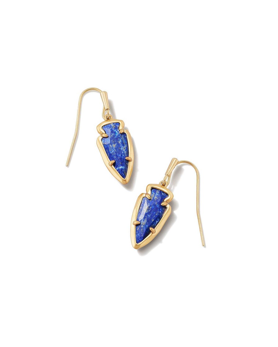 Kendra Scott Earrings | Skylar Vintage Gold Small Drop Earrings In Blue Lapis