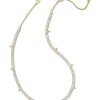 Kendra Scott Necklaces | Jacqueline Gold Tennis Necklace In White Crystal