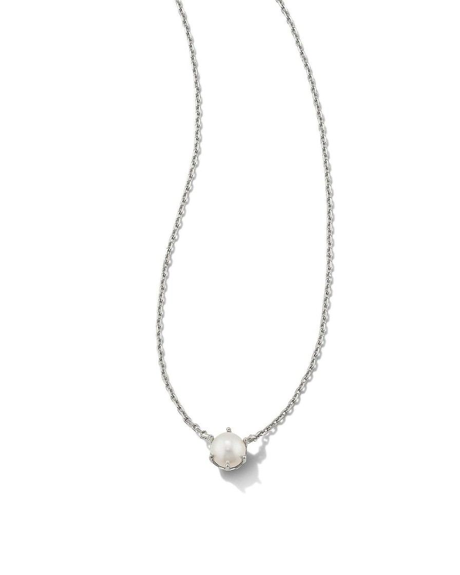 Kendra Scott Necklaces | Ashton Silver Pendant Necklace In White Pearl