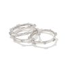 Kendra Scott Rings | Haven Silver Crystal Heart Rings Set Of 3 In White Crystal