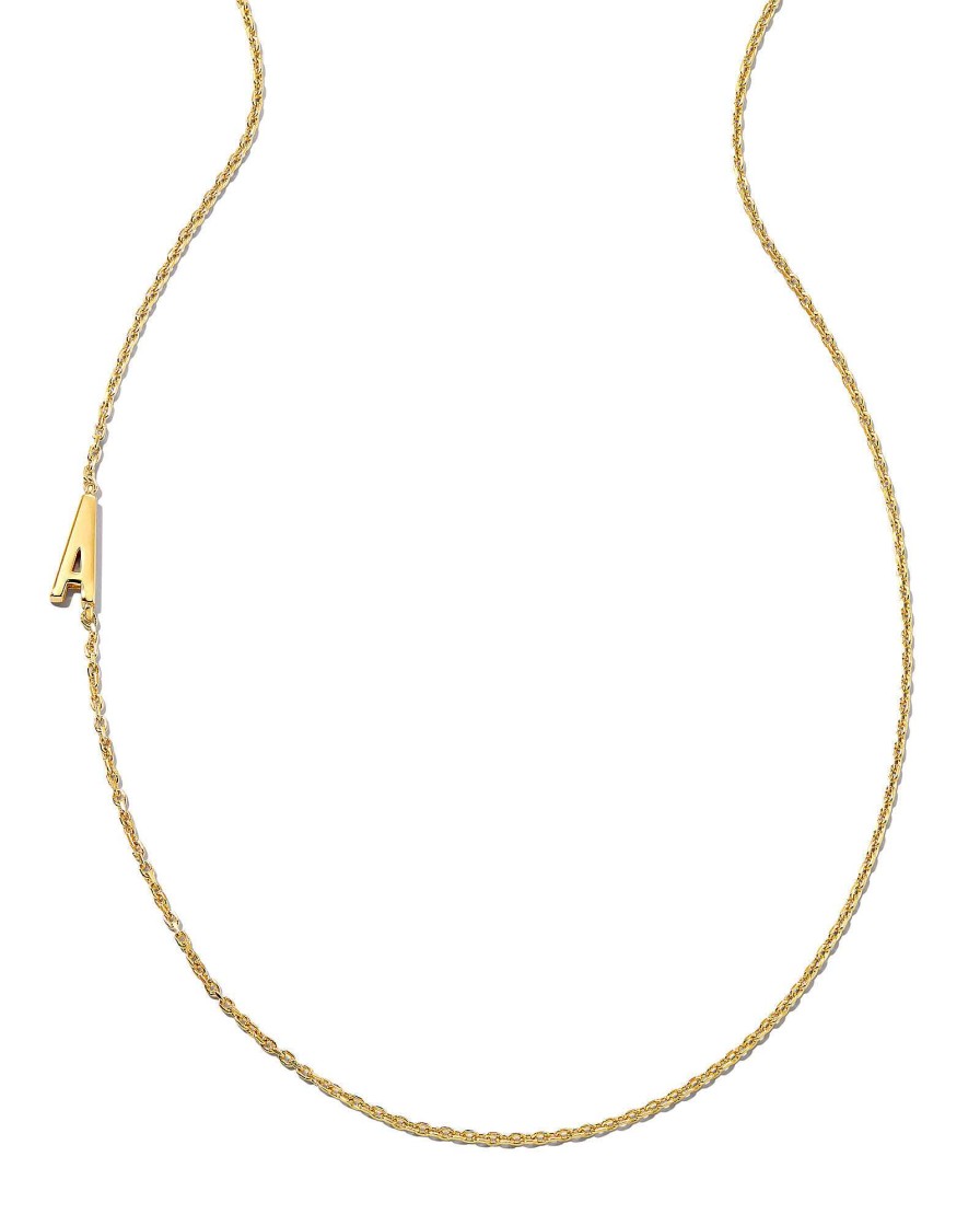 Kendra Scott Necklaces | Letter A Inline Initial Necklace In 18K Gold Vermeil