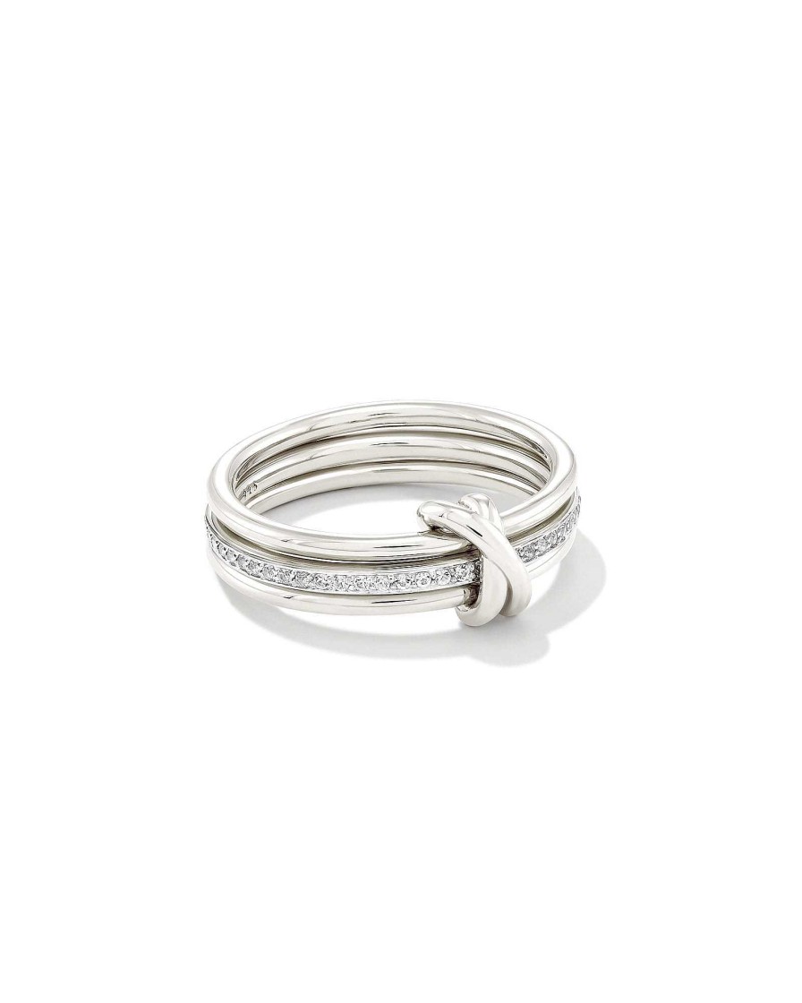 Kendra Scott Rings | Tia Sterling Silver Band Ring In White Sapphire