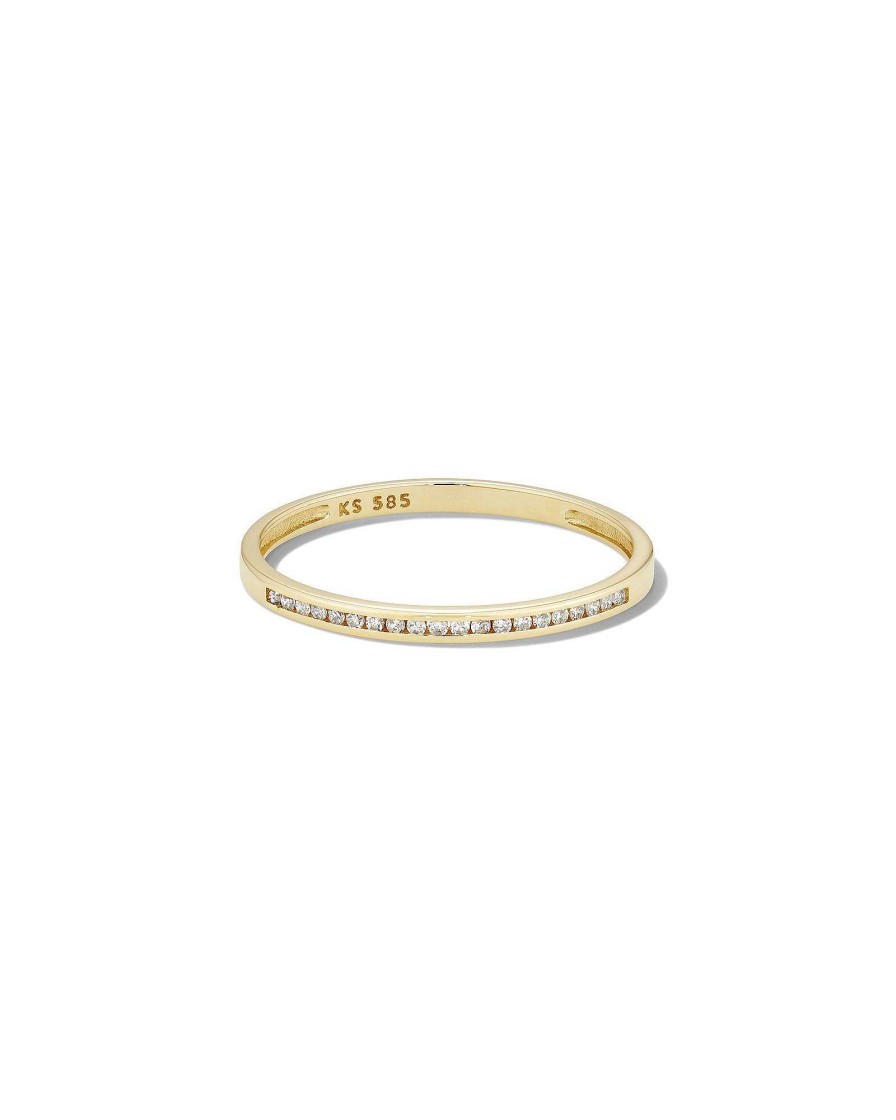 Kendra Scott Rings | Carey 14K Yellow Gold Band Ring In White Diamond