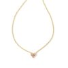 Kendra Scott Necklaces | Katy Gold Heart Short Pendant Necklace In Pink Glass