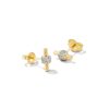 Kendra Scott Earrings | Stella 14K Yellow Gold Stud Earrings In White Diamond