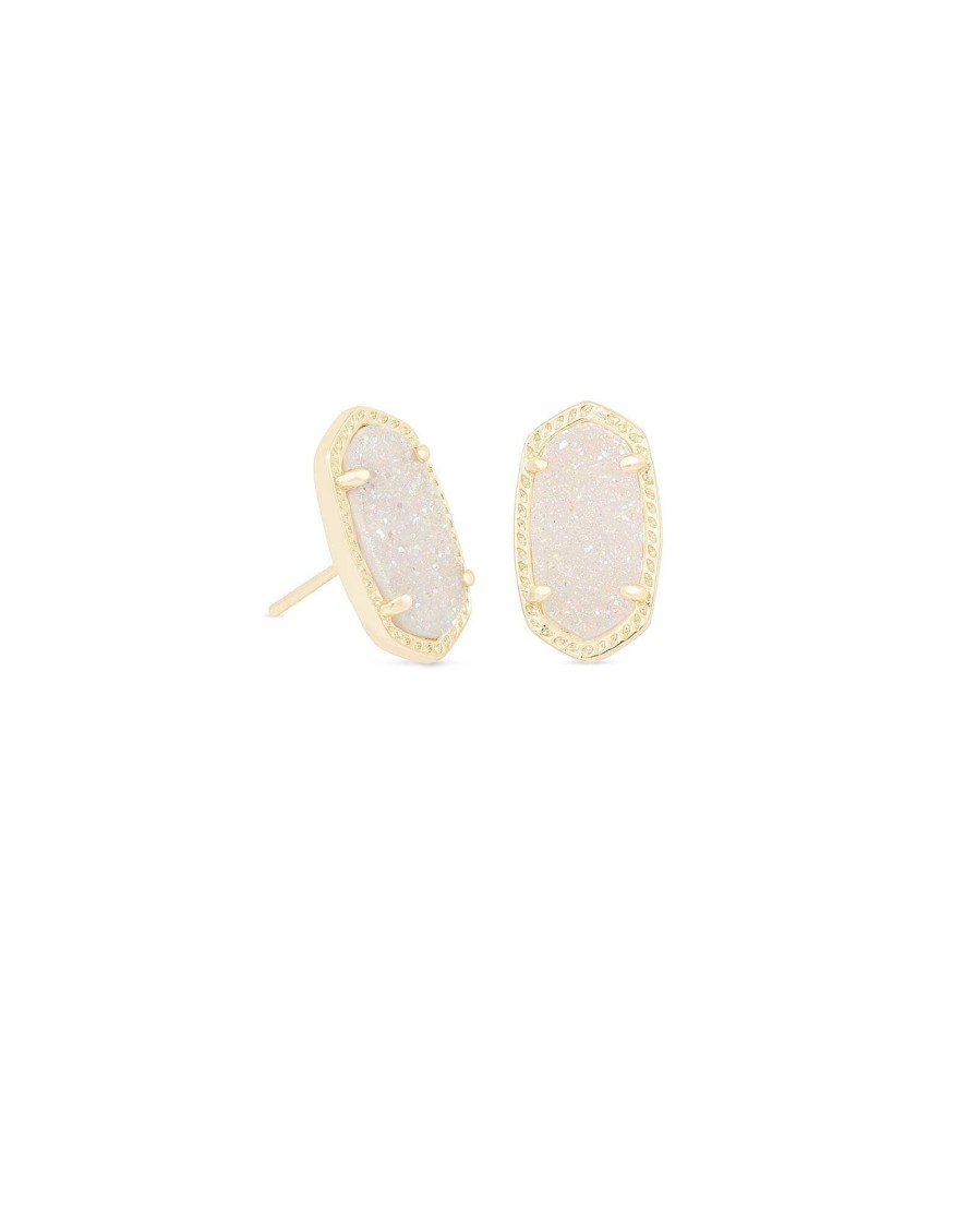 Kendra Scott Earrings | Ellie Gold Stud Earrings In Iridescent Drusy