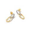 Kendra Scott Earrings | Elisa 14K Yellow Gold Interlocking Drop Earrings In White Diamond