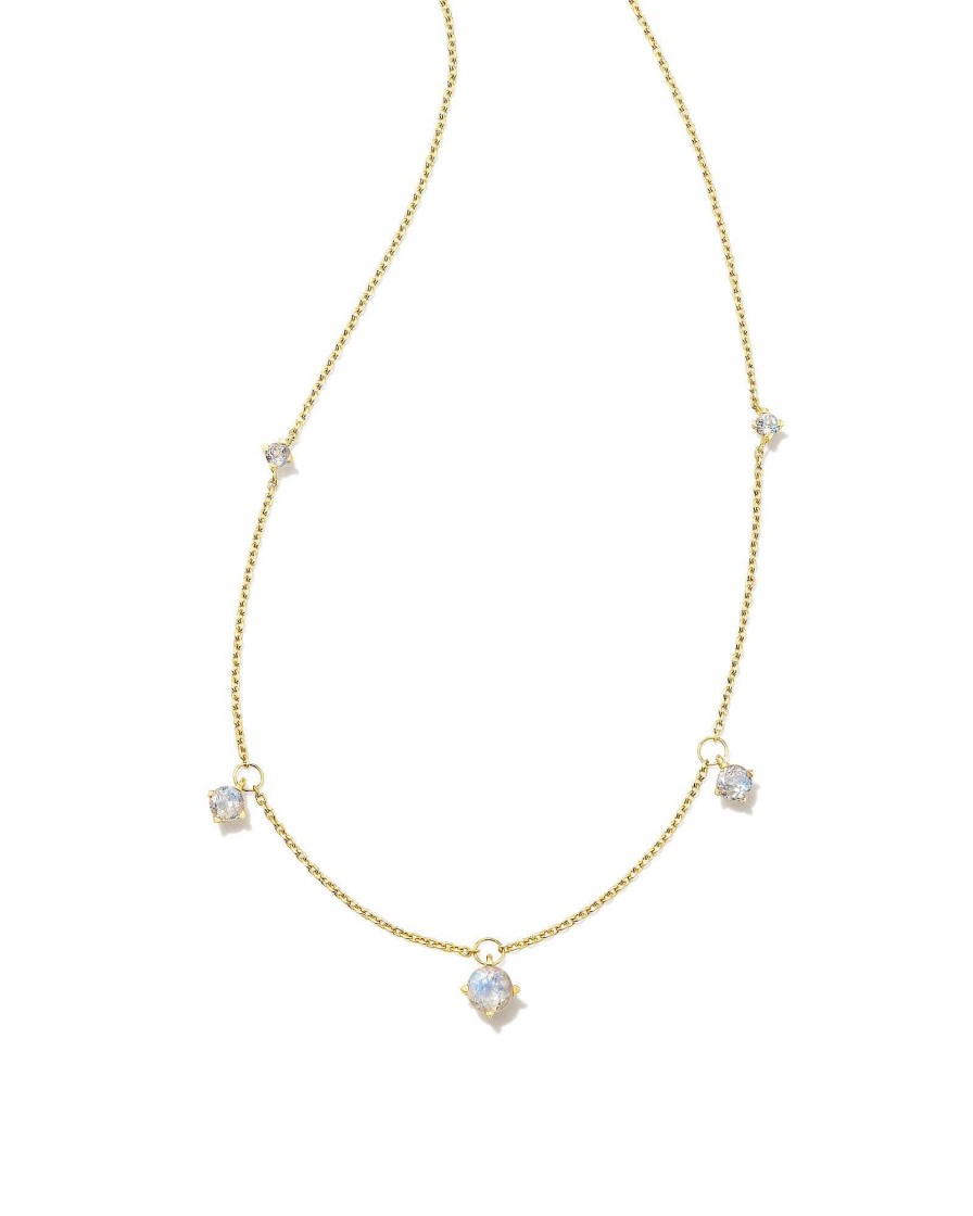 Kendra Scott Necklaces | Blakely 18K Gold Vermeil Strand Necklace In Rainbow Moonstone