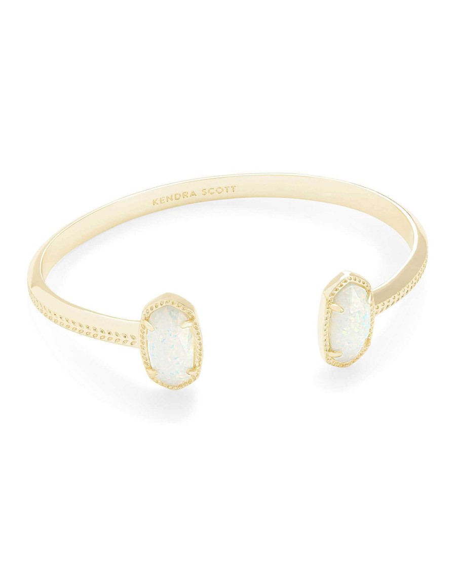 Kendra Scott Bracelets | Elton Gold Cuff Bracelet In White Kyocera Opal