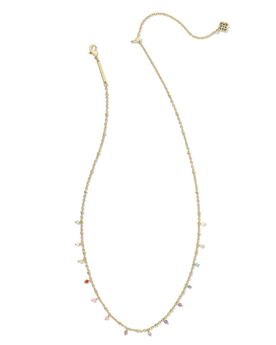 Kendra Scott Necklaces | Camry Gold Beaded Strand Necklace In Pastel Mix