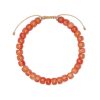 Kendra Scott Bracelets | Cade Oxidized Sterling Silver Corded Bracelet In Orange Banded Agate