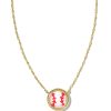 Kendra Scott Necklaces | Baseball Gold Short Pendant Necklace In Ivory Mother-Of-Pearl