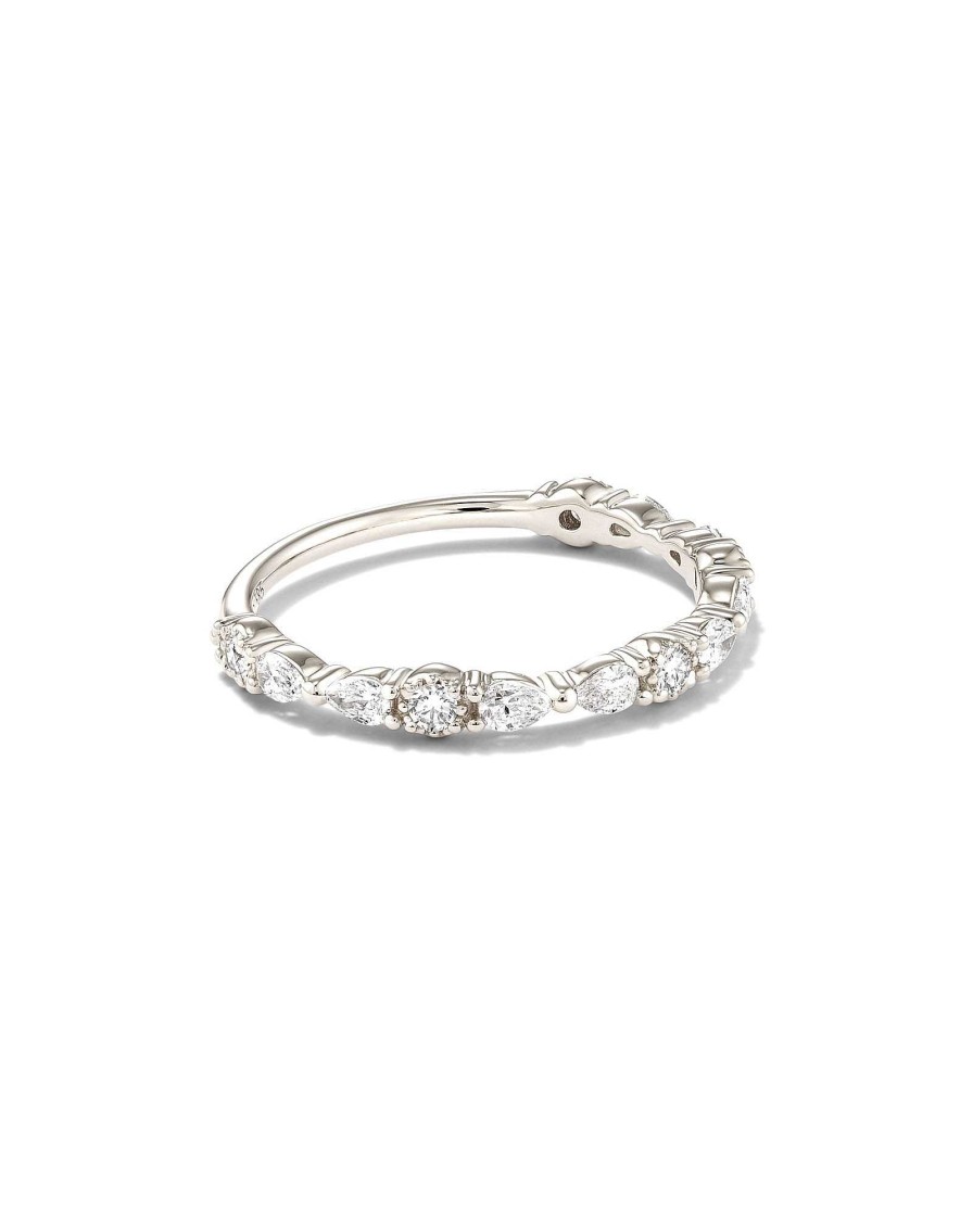 Kendra Scott Rings | Melanie 14K White Gold Band Ring In White Diamond