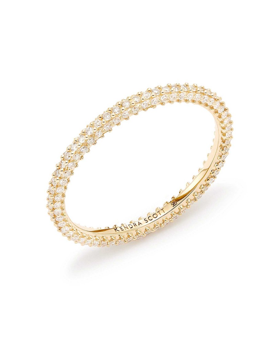 Kendra Scott Rings | Remi 14K Yellow Gold Band Ring In White Diamonds