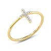 Kendra Scott Rings | Cross 14K Yellow Gold Band Ring In White Diamond