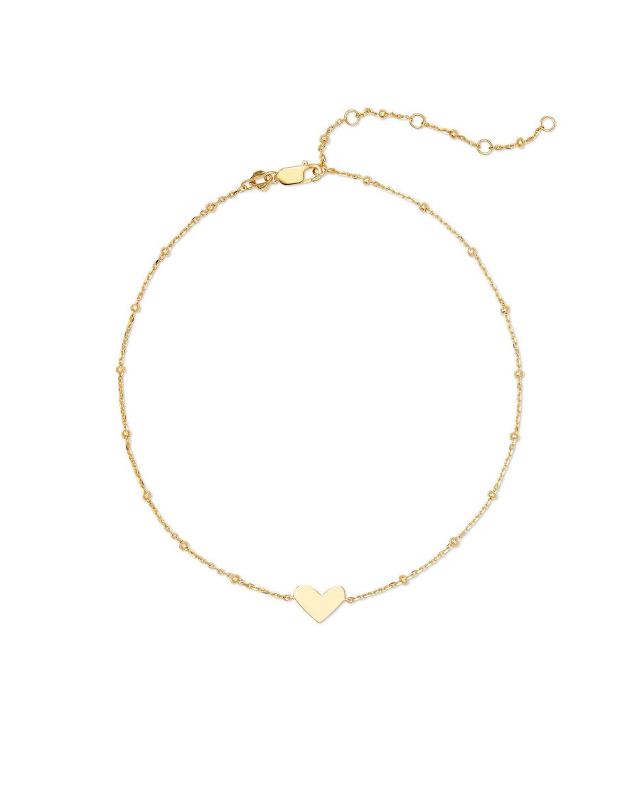 Kendra Scott Bracelets | Ari Heart Chain Anklet In 18K Yellow Gold Vermeil