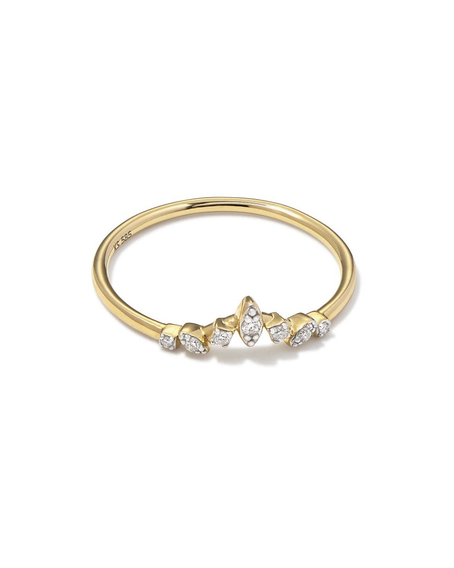 Kendra Scott Rings | Willow 14K Yellow Gold Band Ring In White Diamond