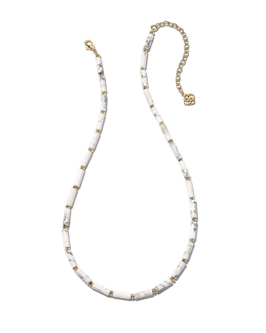 Kendra Scott Necklaces | Ember Gold Strand Necklace In White Howlite