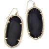 Kendra Scott Earrings | Danielle Gold Drop Earrings In Black Opaque Glass