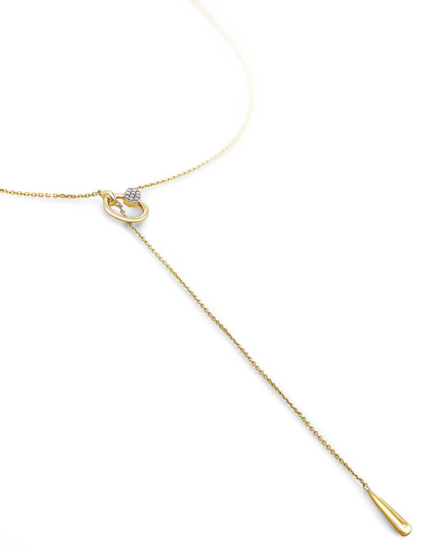 Kendra Scott Necklaces | Tegan 14K Yellow Gold Y Necklace In White Diamond