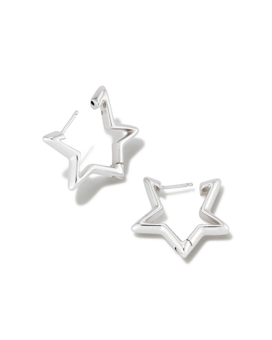 Kendra Scott Earrings | Star Huggie Earrings In Silver