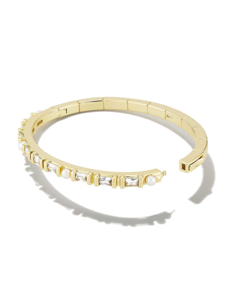 Kendra Scott Bracelets | Gracie Silver Bangle Bracelet In White Mix