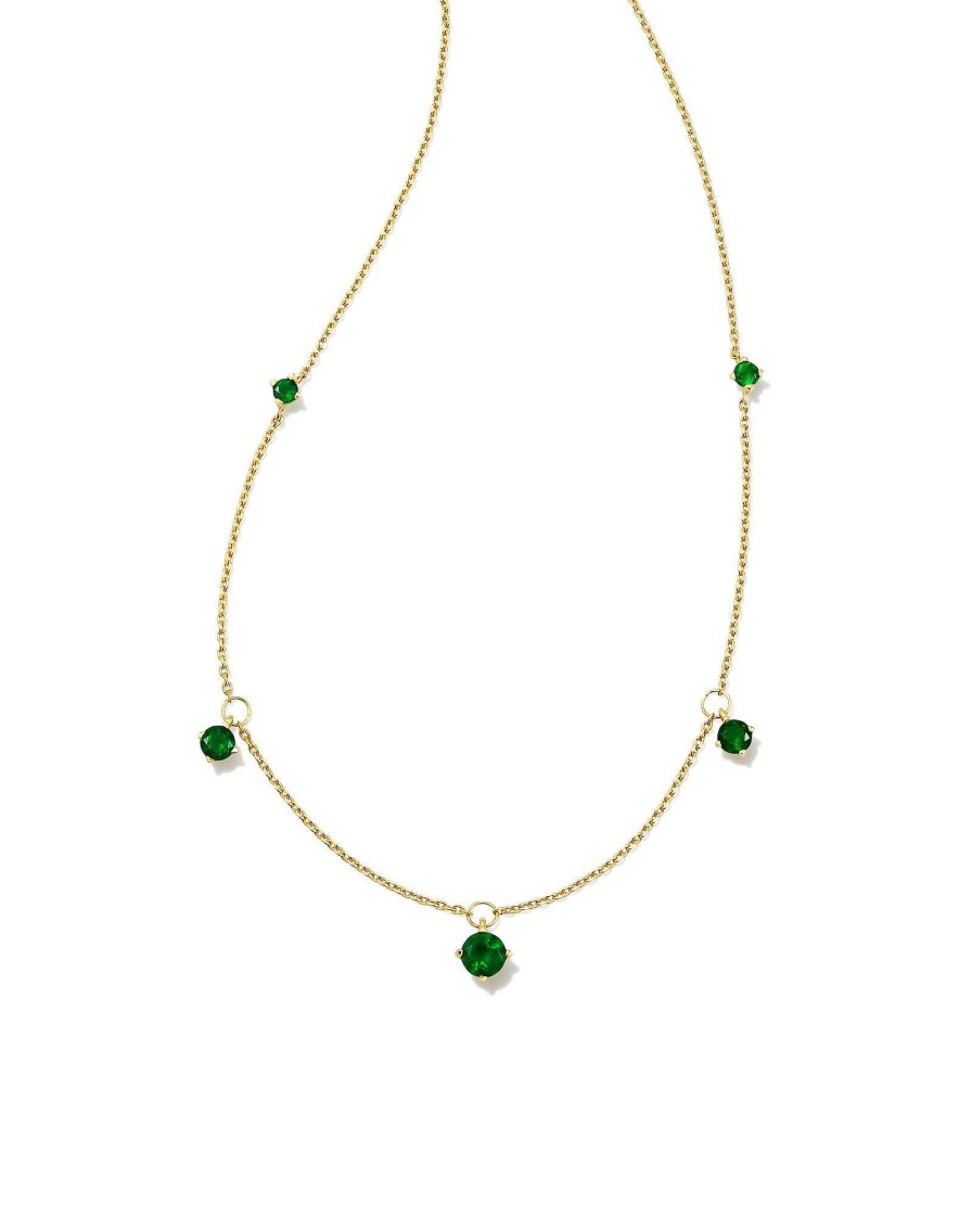 Kendra Scott Necklaces | Blakely 18K Gold Vermeil Strand Necklace In Green Onyx