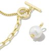 Kendra Scott Necklaces | Leighton Convertible Gold Pearl Chain Necklace In White Pearl