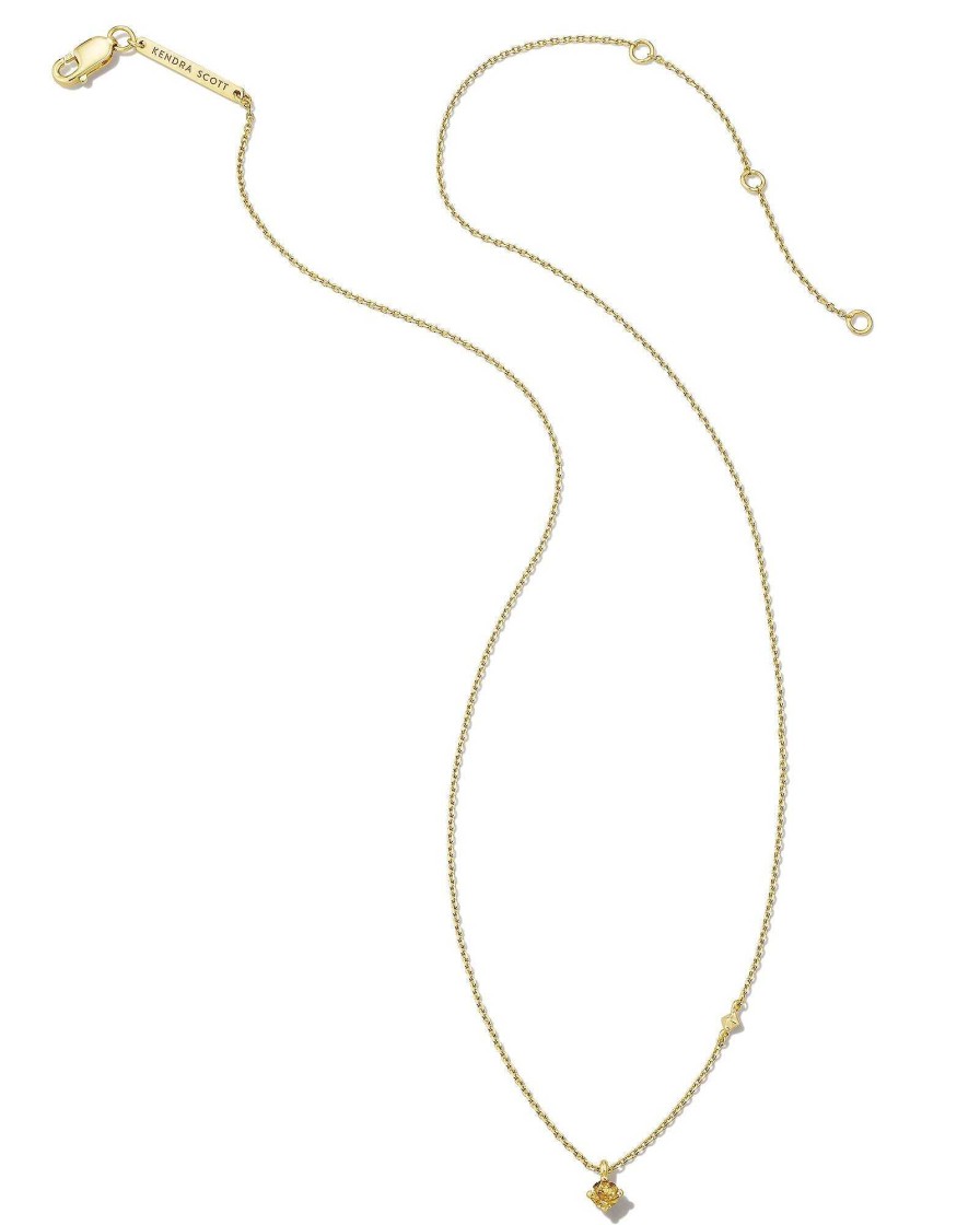 Kendra Scott Necklaces | Maisie 18K Gold Vermeil Pendant Necklace In Orange Citrine