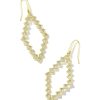 Kendra Scott Earrings | Kinsley Gold Open Frame Earrings In White Crystal