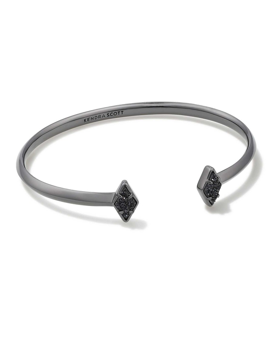 Kendra Scott Bracelets | Kinsley Gunmetal Cuff Bracelet In Black Drusy