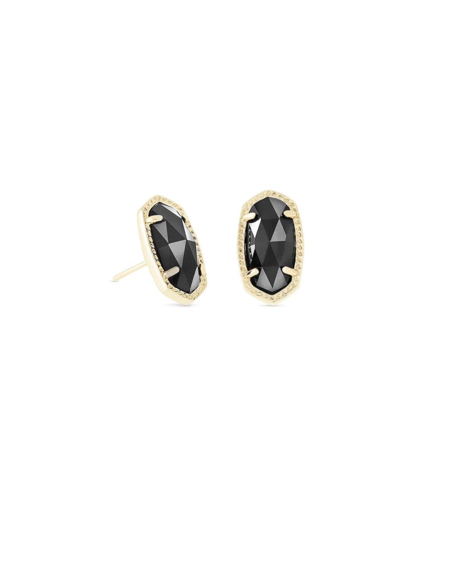 Kendra Scott Earrings | Ellie Gold Stud Earrings In Black