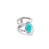 Kendra Scott Rings | Elyse Vintage Silver Etch Frame Band Ring In Variegated Turquoise Magnesite