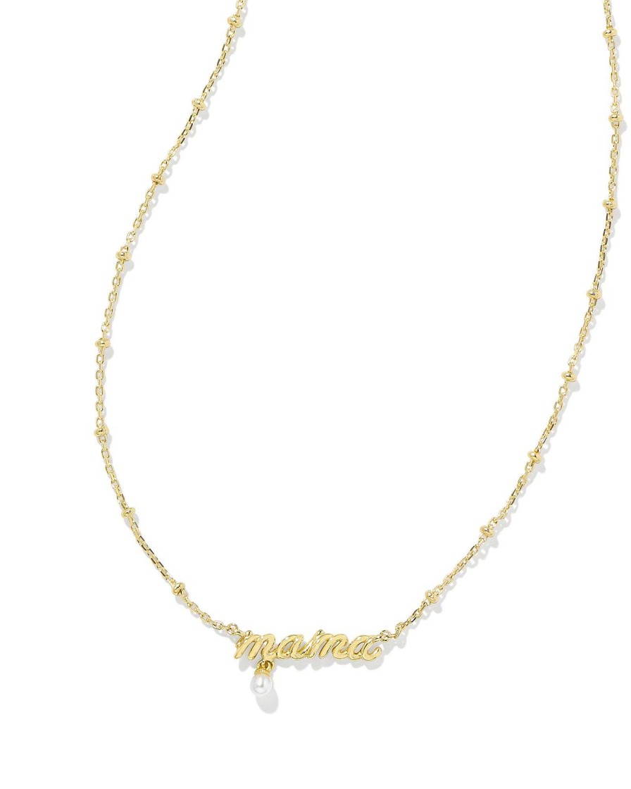 Kendra Scott Necklaces | Mama Script Pendant Necklace In Gold