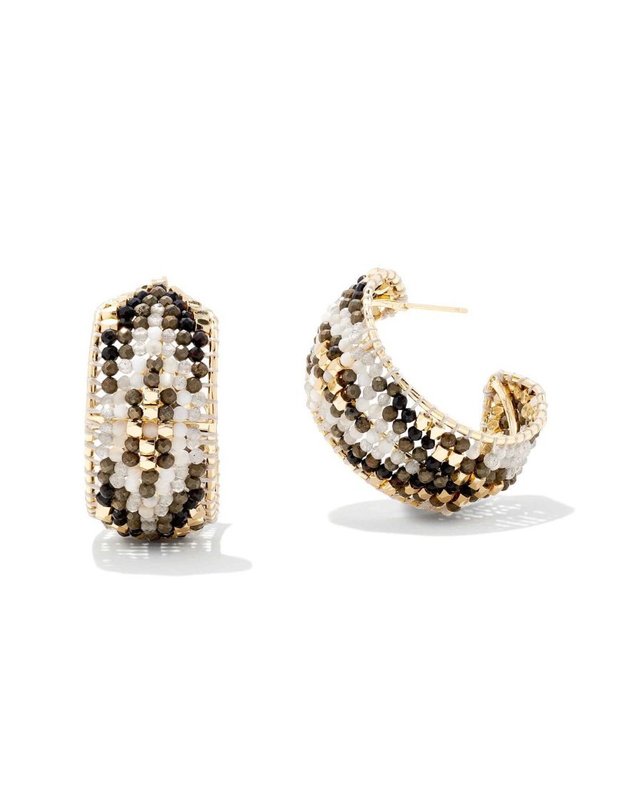 Kendra Scott Earrings | Britt Gold Hoop Earrings In Neutral Mix