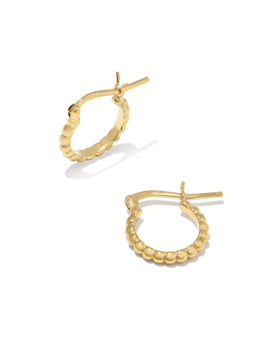 Kendra Scott Earrings | Beaded 13Mm Huggie Earrings In 18K Gold Vermeil