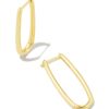 Kendra Scott Earrings | Ellen Elongated Hoop Earrings In 18K Gold Vermeil