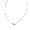 Kendra Scott Necklaces | Toi Et Moi 14K Yellow Gold Pendant Necklace In White Sapphire And White Pearl