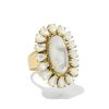 Kendra Scott Rings | Wrangler® X Yellow Rose By Kendra Scott Laurel Vintage Gold Statement Ring In Ivory Mother Of Pearl