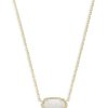 Kendra Scott Necklaces | Elisa Gold Pendant Necklace In White Kyocera Opal