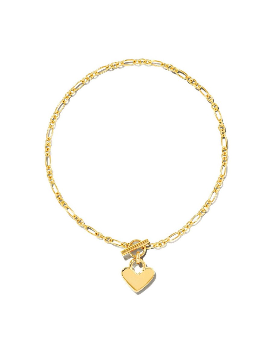 Kendra Scott Bracelets | Heart Padlock Chain Bracelet In 18K Gold Vermeil