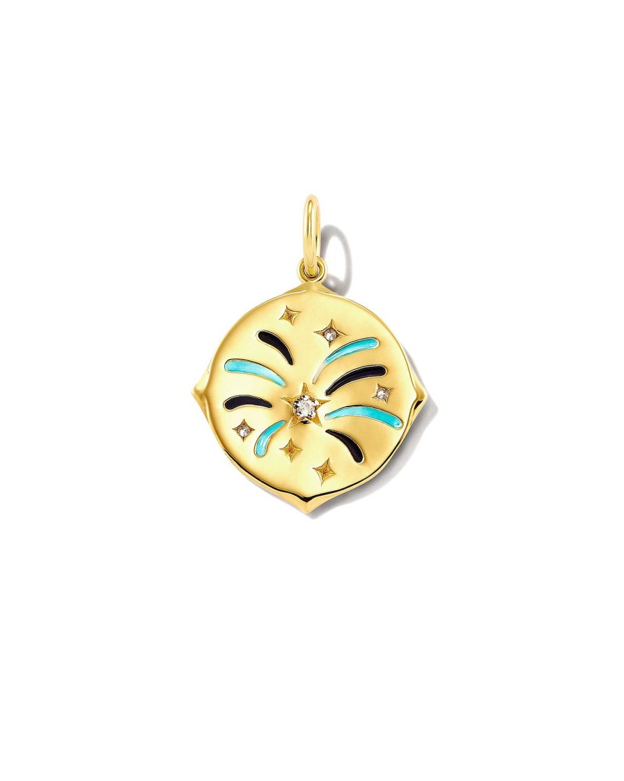 Kendra Scott Demi-Fine Jewelry | Celebration 18K Yellow Gold Vermeil Charm In White Sapphire