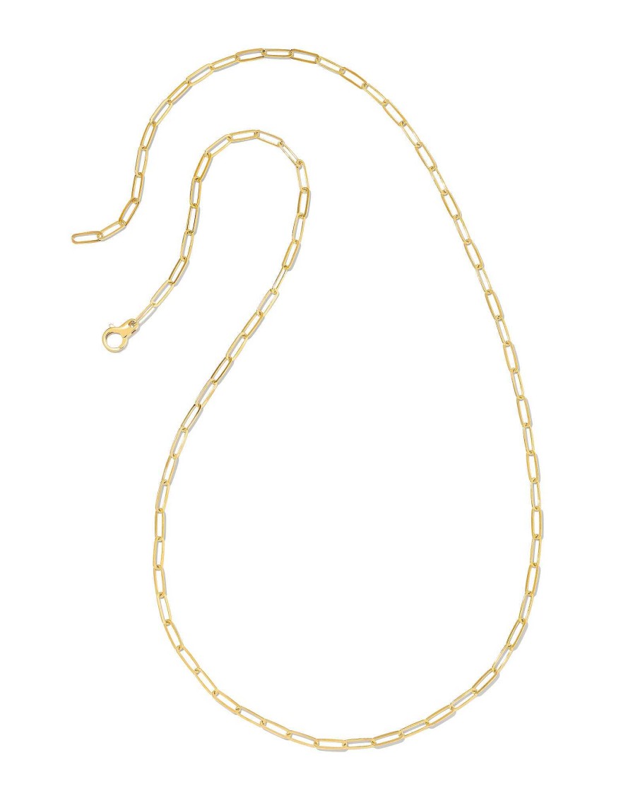 Kendra Scott Necklaces | 22 Inch Large Paperclip Chain Necklace In 18K Gold Vermeil